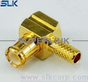 MCX plug right angle crimp connector for RG316 RG174 cable 50 ohm 5MXM11R-A02-020