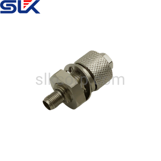 3.5mm female to 3.5mm male straight adapter bulkhead front mount 50 ohm 5P3F06S-P3M-004