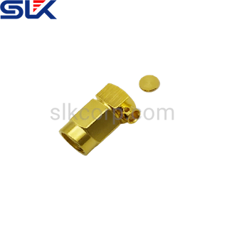 SSMA plug right angle solder connector for .086" cable 50 ohm 5SAM15R-S01-001