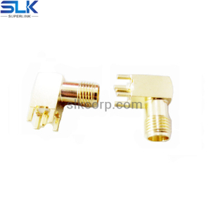 SMA jack right angle connector for pcb through hole 50 ohm 5MAF25R-P41-017