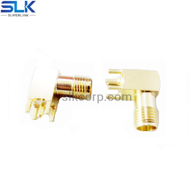 SMA jack right angle connector for pcb through hole 50 ohm 5MAF25R-P41-032