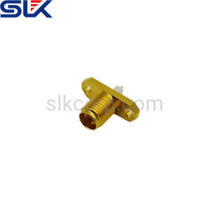 SMA jack straight connector for PCB end launch 2 holes flange 50 ohm 5MAF85S-H21-019