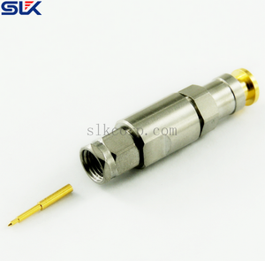 SMA plug straight solder connector for TFLEX-402 141" cable 50 ohm 5MAM15S-A81-036