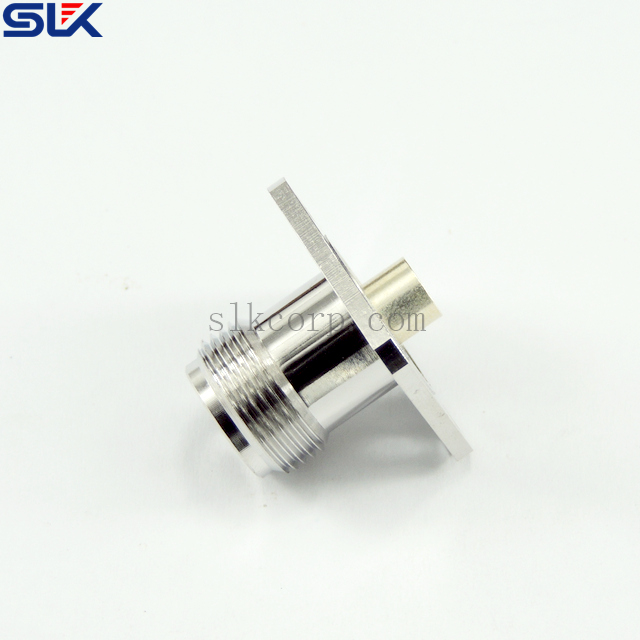 TNC jack straight solder connector for 4 hole flange cable 50 ohm 5TCF85S-H41-002