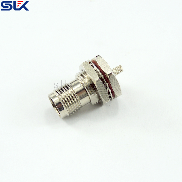 TNC jack straight solder connector for LMR-100A cable bulkhead rear mount 50 ohm 5TCF31S-A409