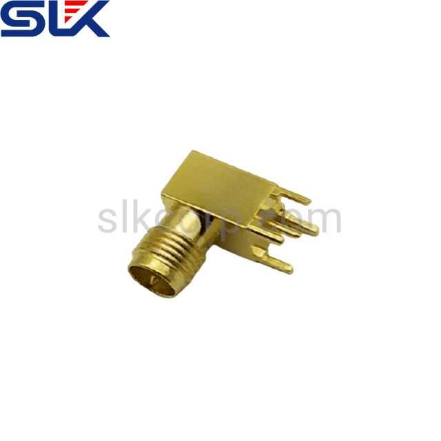 RP SMA jack right angle connector for pcb 50 ohm 5RMAF25R-P41-003