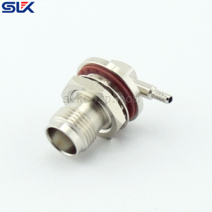 TNC jack right angle solder connector for RG-316D cable bulkhead rear mount 50 ohm 5TCF31R-A50