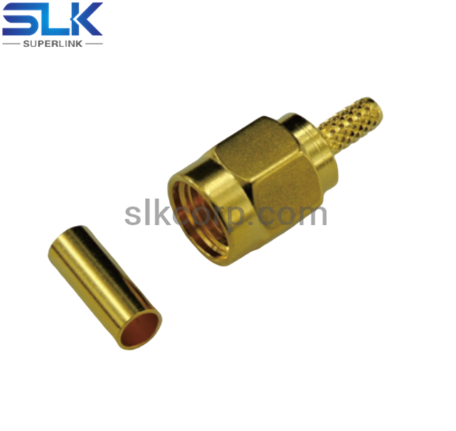 SMA plug straight crimp connector for RG178 cable 50 ohm 5MAM11S-A03-011 