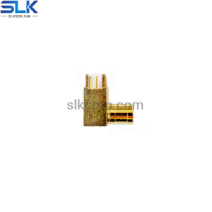 SMB male right angle connector for pcb through hole 50 ohm 5MBM25R-P41-008